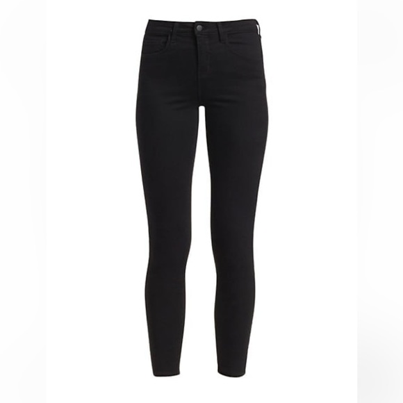 L'AGENCE Pants - L’AGENCE Margot Mid Rise Ankle Black Skinny Jeans  Womens 28 Noir
